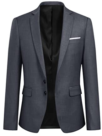 YOUTHUP Blazer da Uomo Giacca da Abito con 2 Bottoni Formale Monopetto Slim Fit Elegante Giacche da Smoking