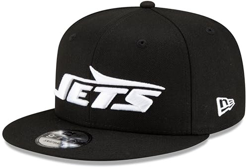 New Era NFL 9FIFTY Black White Adjustable Snapback Hat Cap One Size Fits All, New York Jets Schwarz, Einheitsgröße