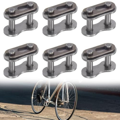 JEYORZY 6 Stück Kettenglieder, Stahllegierung Robust Hauptglied Silber Chain Master Link für Motorrad, Pocket Bike, robuste Stahllegierung, Hauptglied, Kette, Master, Links, 428