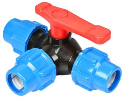 JOSUR Vanne de Tuyau à Connexion Rapide à Trois Voies PE, for vannes en Plastique de Piscine, connecteur de vanne de Type T(50mm)