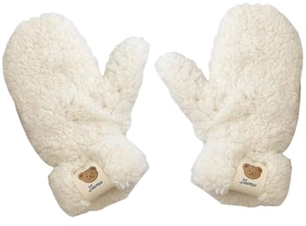 Balakaka Warme Handschuhe, Winddicht Plüsch-Handschuhe Geschenke für Mädchen, Frauen Winter Fäustlinge Fingerlose Handschuhe zum Bummeln, Einkaufen und Laufen