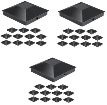 HOMSFOU 3sets Wooden Fence Post Caps Fence Parts Patio Deck Post Caps Deck Post Cover Porch Post Caps Post Safety Caps Decorative Post Caps Deck Posts Top Cover Pp Plastic Black 12pcs*3