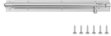 BIMRTGXR Cierre de candado, pernos de puerta de aleación de aluminio, tope de armario, hebilla de cerradura de puerta, cierre de ventana, gancho de puerta silencioso(Silver,5inch)