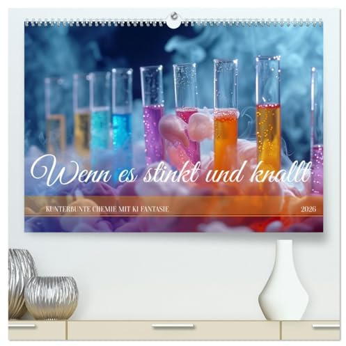 Wenn es stinkt und knallt (hochwertiger Premium Wandkalender 2026 DIN A2 quer), Kunstdruck in Hochglanz: Chemie in farbenfrohen Bildern (CALVENDO Wissenschaft)