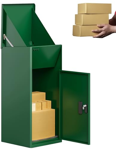 3FlexHome Caladrius Extra Large Parcel Box with Combination Lock, Delivery Box with Secure Front Access, Durable, Lockable Weatherproof Outdoor Parcel Dropbox For Multiple Packages (GREEN)