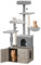 Cat Tree Tower with Litter Box Enclosure, All-In-1 Hidden Cats Washroom Furniture with Condo, Scratching Posts, Perch Platform Hammock, Dangling Balls - Cat House Furniture
