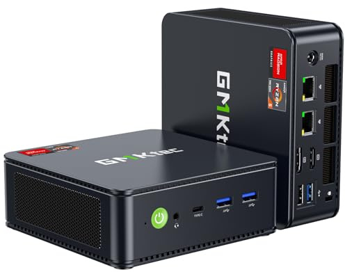 GMKtec M6 Ultra Gaming Mini PC Ryzen 7640HS (Upgraded 6600H/ 6800U), 32GB RAM DDR5 1TB SSD Dual NIC LAN 2.5GbE Desktop Computers Office Home, Triple 4K Display, WiFi 6, USB4, BT 5.2, DP, HDMI 2.0