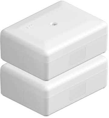 Temolink IP44 Wassergeschützte Abzweigdose 2 Stück aus ABS, Halogenfrei, UV-beständig & Schlagfest, Verteilerdose für Innen- & Außenbereich, 100 × 75 × 40 mm, Weiß