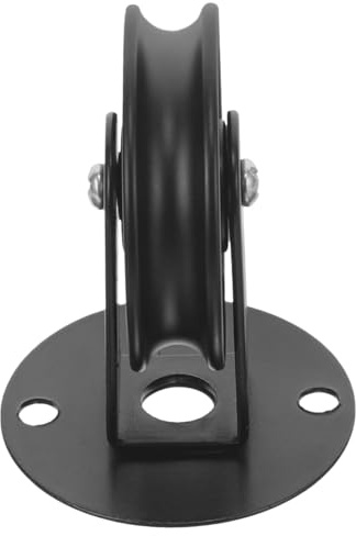 Anneome Vintage Decken Pulley Rad aus Eisen Verstellbares Flaschenzug System für Hängeleuchten Stabile Umlenkrolle mit Schwarzer Seilwinde DIY Zubehör für Rustikale Lampenaufhängung