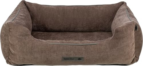 TRIXIE orthopädisches Hundebett Vital Lennox eckig 60 x 50 cm – braun | Orthopädischer Schaumkern für gelenkempfindliche Hunde – für Hunde, sorgfältig verarbeitet für angenehm weichen Schlafkomfort