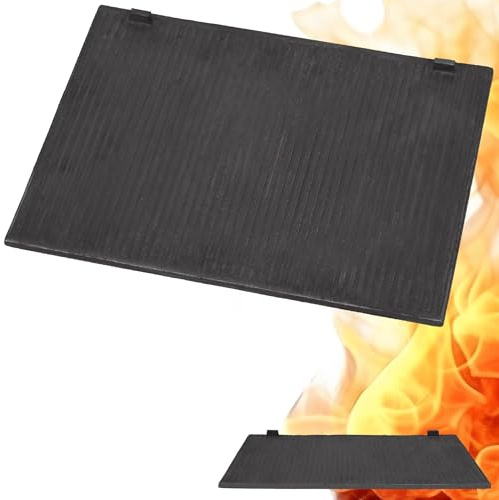 KOTARBAU® Kamin Rückwand - 46 x 35 cm - Kaminplatte aus Gusseisen - für Kamineinsatz - Dekorplatte - Ofenplatte - Hitzebeständig & Dekorativ - Anthrazit - Streifen-Muster