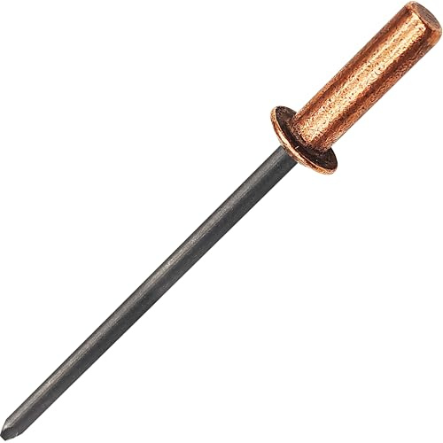 50Pcs Copper Closed End Sealed Blind Rivets, Ø3.2x11mm | Copper Dome Head with Steel Mandrel, Sealed Pop Rivets