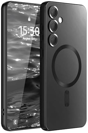 Yashvi Case S25+/S24+Shockproof Magnetic Camera Lens Protector for Galaxy S25+/S24+ Slim Fit Protection,Strong Adsorption Compatible With Samsung Galaxy S25 Plus / S24 Plus Cover Black
