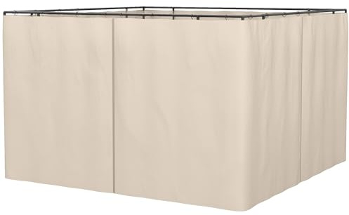 Outsunny 4 parois latérales pour pavillon de Jardin tonnelle Rigide 300 x 300 cm protéger de la Pluie Vent Soleil Beige
