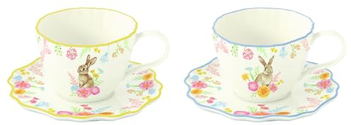 Easy Life TJOL3358 - TRES JOLIE Tasse, 2er SET, mit Untertasse