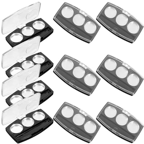 NULYLU 10 Pezzi Palette Ombretti Vuote Nero Materiale PS, Organizer Riutilizzabile per Cosmetici da Donna