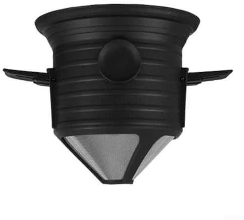 Valixirant Portable Pour-Over Coffee Dripper, Foldable Reusable Coffee Filter Cup Travel, Camping and Office, Brewer, Black, 1-Pack(Black)