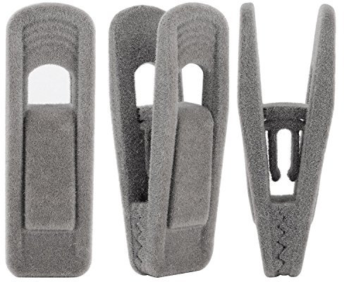 Corodo Perchas Terciopelo, 20 Piezas Perchas Pinzas, Clips de Terciopelo para Perchas de Terciopelo, Pinzas Perchas Terciopelo Gris