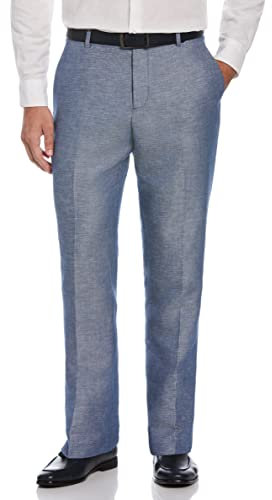 Perry Ellis Herren Modern Fit Linen Blend Pant Hose, Blueprint, 33W / 32L