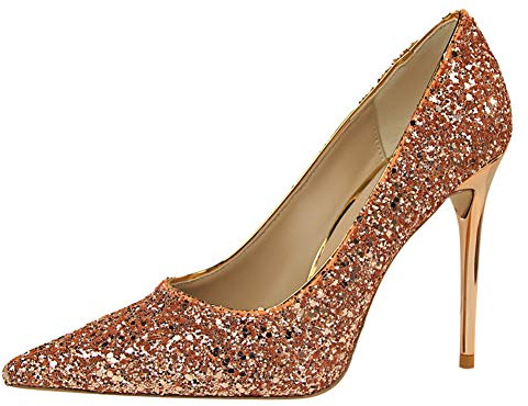 Damen Spitze Pumps Charmant Mit Pfennigabsatz Lack Zu Arbeiten Freizeit 9.5CM