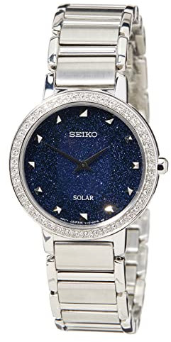 Seiko Damen-Uhr Quarz Edelstahl mit Edelstahlband SUP433P1, Silber