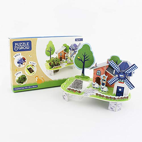 Milly & Flynn Puzzle & Grow Build Your Own 3D Treehouse & Garden Puzzle Kit - Grow Your Own Garden Pack