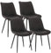 WOLTU Esszimmerstühle 4er Set, Küchenstühle, Wohnzimmerstühle, Polsterstühle mit Rückenlehne, für Esszimmer, Küche, Wohnzimmer, Büro, Sitzfläche aus Kunstleder, Metallbeine, Anthrazit BH210an-4
