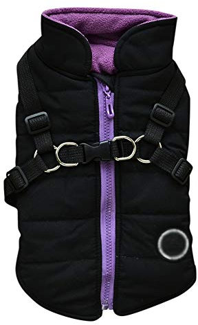 Doubleer Hundemantel Mit Trapezloch Wasserdicht Hundekleidung Bekleidung Winterjacke Warme Weste Haustier-Outfit Mäntel für kleine, mittelgroße Hunde, 4 Farben, 6 Größen