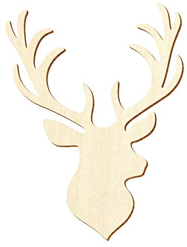 Holz Hirschkopf - Deko Basteln 5-50cm, Größe:5cm, Pack mit:10 Stück