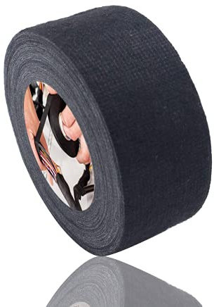 Wohlstand Isolierband Industrie Gewebeband Panzerklebeband Kabelbäume Elektriker Klebeband Kabelbaum Band Hitzebeständige Isolierung Wrap Klebeband für Car Motorrad 32mm x 25m Schwarz