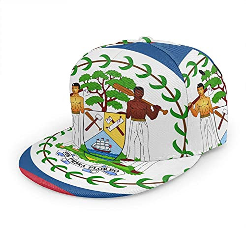 Oaieltj Unisex Baseball Cap Herren Damen Einstellbare Snapback Trucker Hat Mode Hip-Hop Baseball Cap, Flagge von Belize, One size