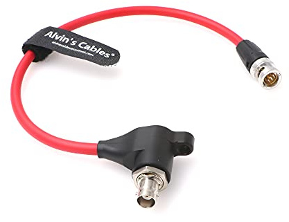 Cable de Protección de Puerto SDI para Cable Aislador Galvánico Macho a Hembra de ángulo Recto BNC Red-Komodo|8 Pulgadas Alvin's Cables