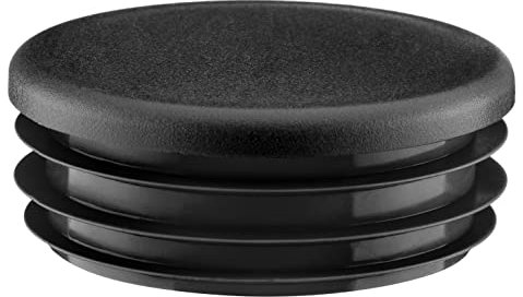 EMFA Lamellar Plugs, Round, 55 mm, Black, Pack of 20 Pipe Plugs, Round End Caps, Steel Pipe, 55 mm, Plastic Plugs for Round Pipes, Pipe End Caps, Plastic Caps for Pipes, Pipe End Caps, 5.5 cm