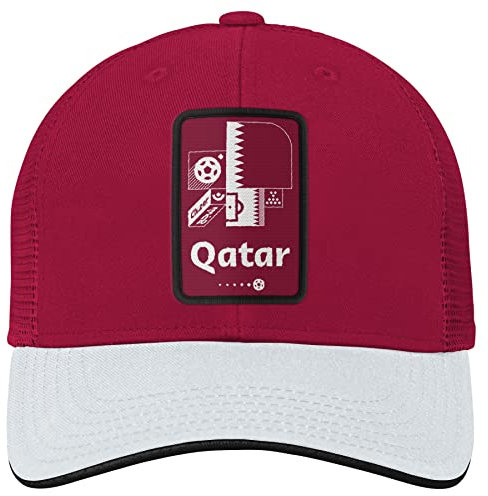 Outerstuff Herren FIFA World Cup Contrast Mosaic Procrown Mesh Hat Baseballkappe, Burgunderweiß, Einheitsgröße