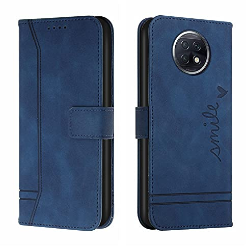 Bravoday Coque pour Xiaomi Redmi Note 9T, Etui Cuir avec Magnetique, Flip Pochette Housse pour Xiaomi Redmi Note 9T Protection, Bleu