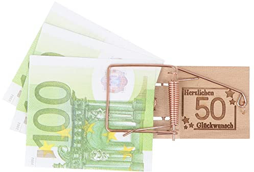 Spruchreif | Mausefalle Geldgeschenk | Witzige Geschenkidee zum 50. Geburtstag