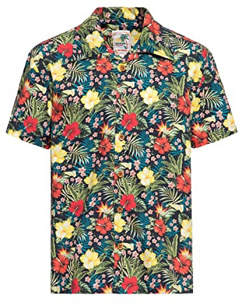 King Kerosin Herren Hemd Hawaiian Shirt Shirt Kurzarm Hawaiihemd Kurzarm-Hemd