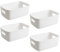 Cajas Organizadoras de Plastico, 4 Piezas Cajas Almacenaje Cocina, Cesta Plastico, Cestas Almacenaje Baño, Blanco Caja Almacenaje Plastico, Cestas Organizadoras Apto para Snacks Cosméticos Juguetes