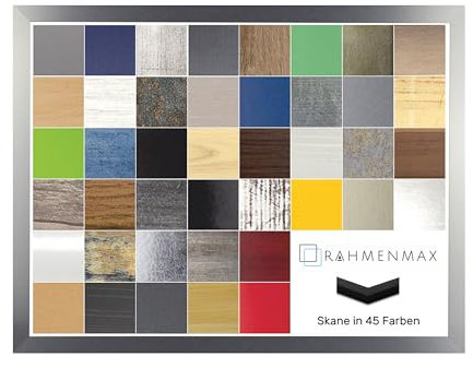 RahmenMax Skane Puzzlerahmen Bilderrahmen Posterrahmen 67x90 cm Farbe Alu Gebürstet Dekor Passgenau Handgefertigt inklusive Antireflex Acryl Verglasung
