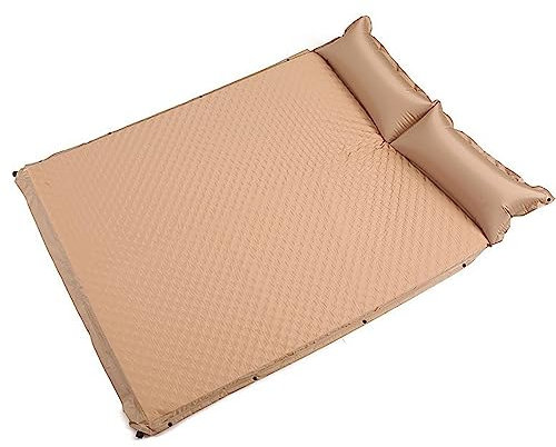 CASEGO Doppelte automatische Luftmatratze mit Kissen, hohe Elastizität, leicht, tragbar, weich und bequem, aufblasbares Kissen für den Außenbereich, Camping, 3 cm