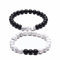 Epinki 2PCS Bracelet Perle pour Homme Femme 8MM, Pierre d'oeil de Tigre Noir Blanc Style 5 Zirconium Bracelet 19 CM