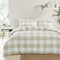 Fusion - Parure de lit en Seersucker Vichy – Housse de Couette texturée – Lit Double en Naturel