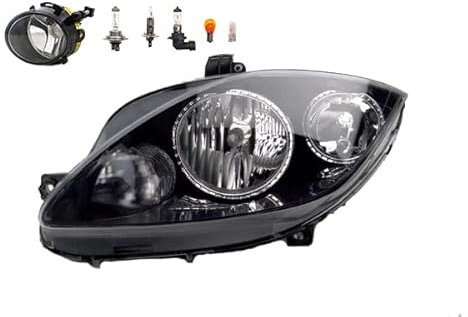 Johns, Scheinwerfer Halogen Front passend für Seat Leon 1P 04/09-wa. H7 H1 Links Fahrer + Nebelscheinwerfer + Leuchtmittel