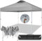 COBIZI Pavillon 3x3 Wasserdicht Stabil Winterfest mit Entlüftung,UV-Schutz 50+ Faltbarer Popup Pavillon,Höhenverstellbar Partyzelt für Strand, Gartenparty, Camping, Grau