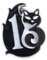 hotrodspirit - Gürtelschnalle Katze schwarz 13 Rockab Damen Pinup Punk, mehrfarbig, Einheitsgröße