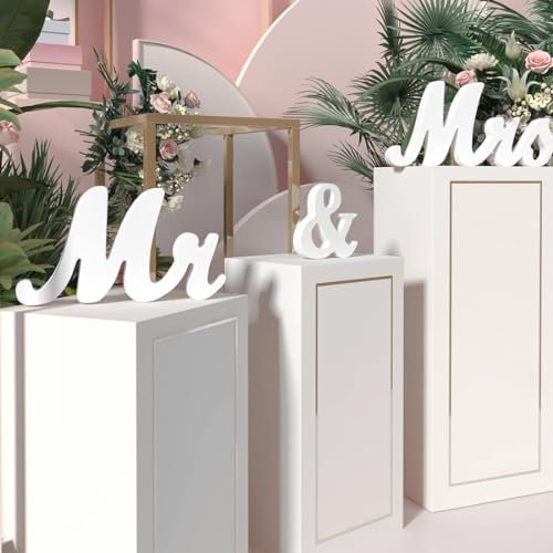 Mr & Mrs Wedding Lavagna in Legno per Lettere, Mr & Mrs Sign, Mr & Mrs Decorazione da Tavolo per Matrimonio, per Matrimonio, Regalo, Decorazioni per la Casa