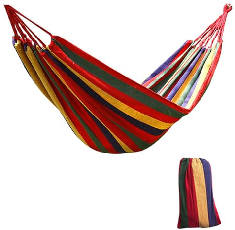 Hängematte Outdoor, Tragbare Hängematte, Hängematte für Garten, für Eine Person, Tragfähigkeit ca. 80 kg, mit Aufbewahrungstasche, Geeignet für Outdoor-Freizeit, Strand, Garten, Balkon, 260 x 80 cm
