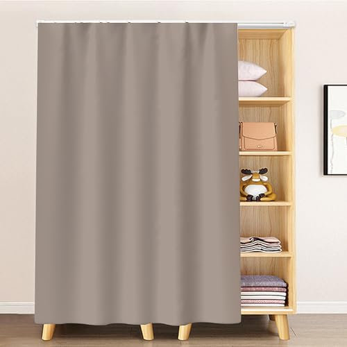 Wansiman Tende per Finestre Antipolvere,Sospesa Noren Tende,Tende della Scarpiera,Tende per Armadi,Tenda per Armadio per La Privacy,con Guida di Scorrimento,per Mobili da Cucina,Guardaroba,Bagno