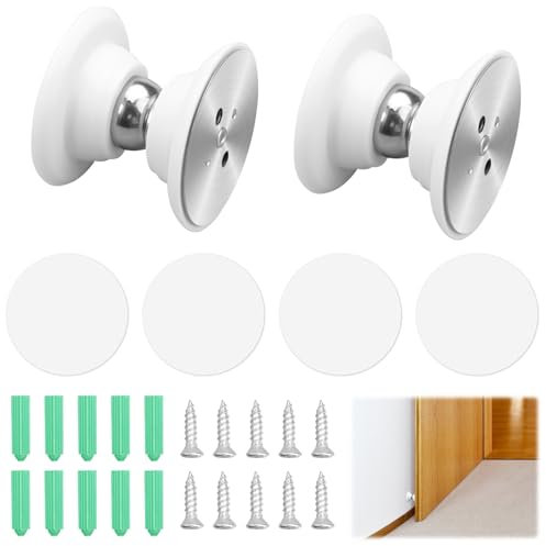 2 Pcs Türstopper Magnet Silikon Magnetischer Türhalter für Wohnwagen mit Starkem Kleber und Schrauben Türfeststeller Wohnmobil Magnetisch für verschiedene Türtypen für Tür Offen Halten (Silberweiß)