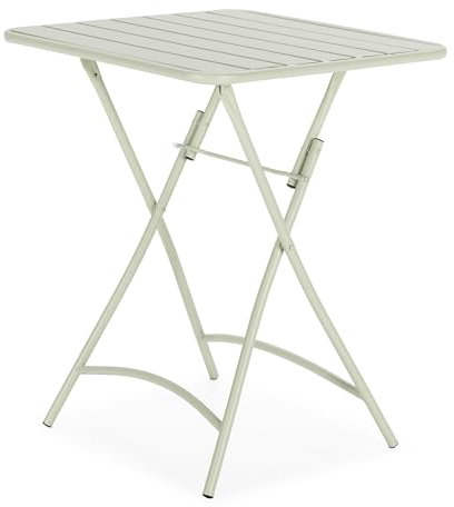 HOMN LIVING Klappbarer Gartentisch, Perle, quadratisch, aus Metall, Grün, 60 x 60 x 74 cm